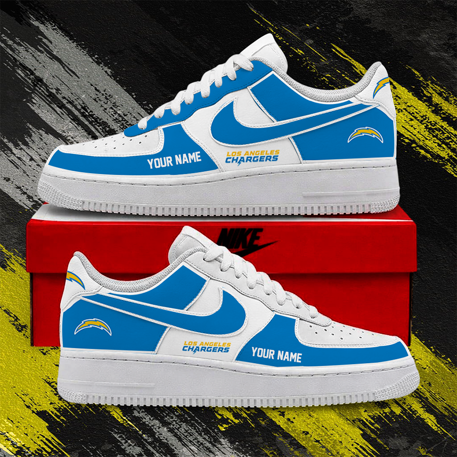 LIMITED EDITION - NEW CUSTOMIZED NFL09 LAC LOS ANGELES CHARGERS AF1 SHOES