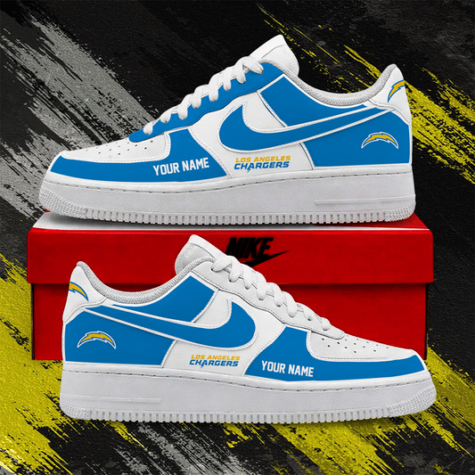 LIMITED EDITION - NEW CUSTOMIZED NFL09 LAC LOS ANGELES CHARGERS AF1 SHOES