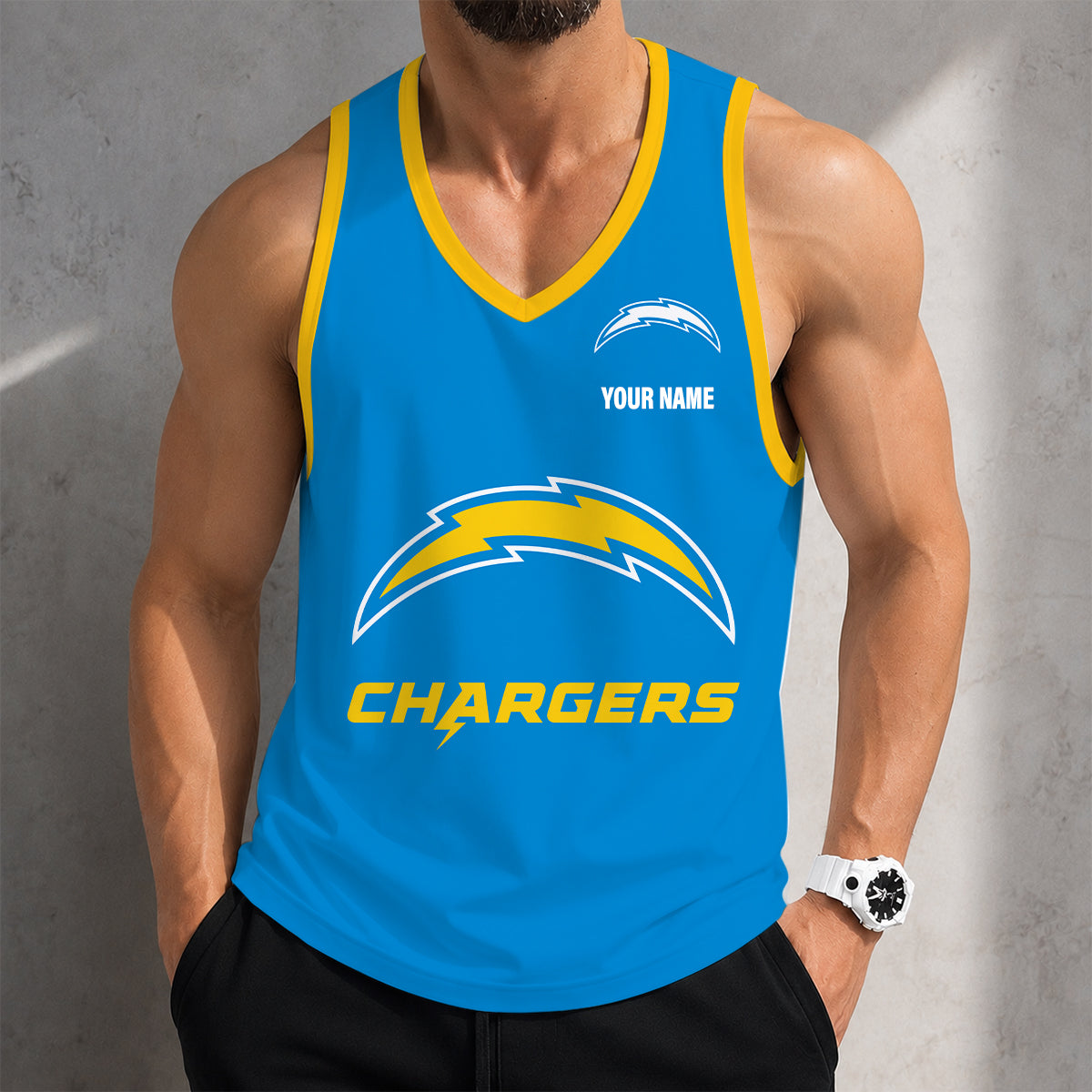 LIMITED EDITION - NEW CUSTOMIZED NFL09 LAC LOS ANGELES CHARGERS TANK TOP