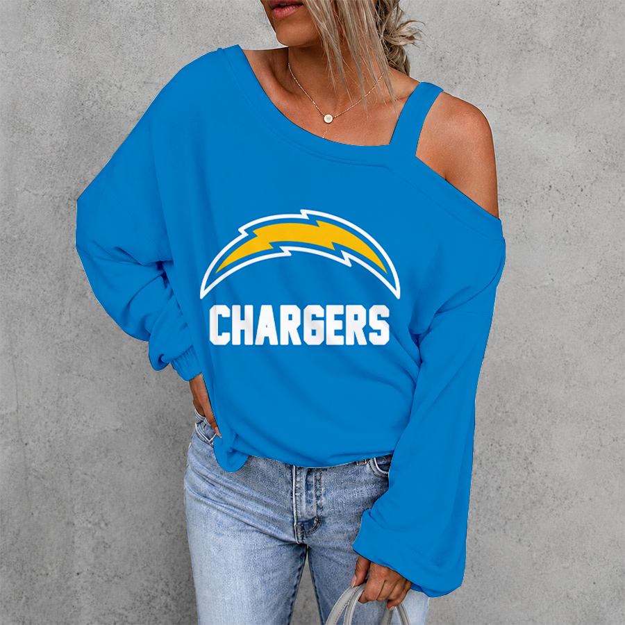 [SPECIAL OFFER] NEW CUSTOMIZED NFL09 LAC LOS ANGELES CHARGERS DROP SHOULDER SWEATSHIRT