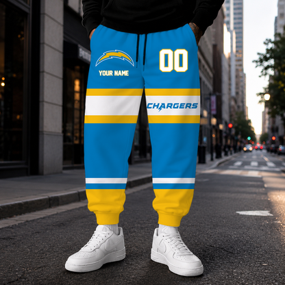 LIMITED EDITION - NEW CUSTOMIZED NFL09 LAC LOS ANGELES CHARGERS SWEATPANTS