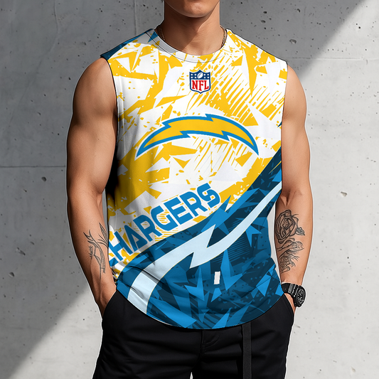 LIMITED EDITION - NEW CUSTOMIZED NFL09 LAC LOS ANGELES CHARGERS MEN'S GYM SHIRT
