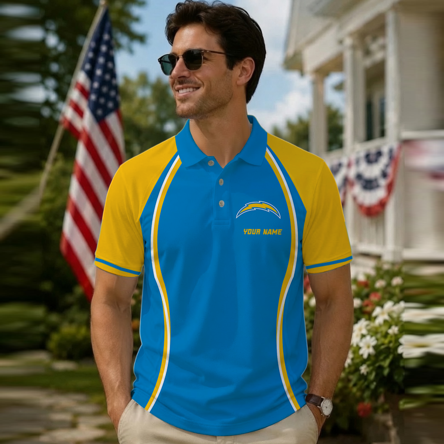 [SPECIAL OFFER] NEW CUSTOMIZED NFL09 LAC LOS ANGELES CHARGERS POLO SHIRT