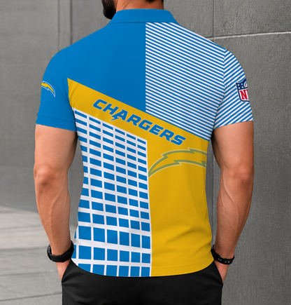 LIMITED EDITION - NEW CUSTOMIZED NFL09 LAC LOS ANGELES CHARGERS POLO SHIRT