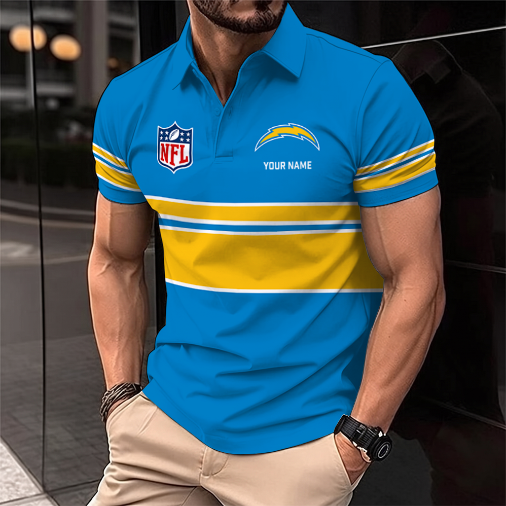 [SPECIAL OFFER] NEW CUSTOMIZED NFL09 LAC LOS ANGELES CHARGERS POLO SHIRT