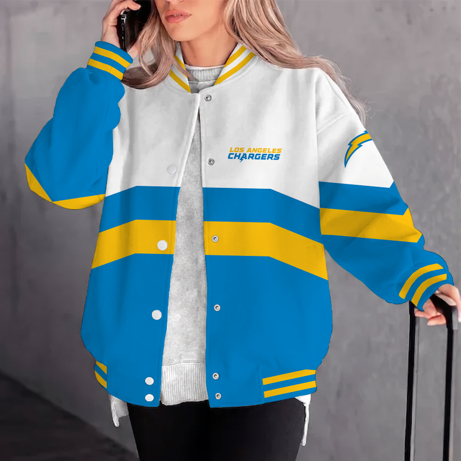 [SPECIAL OFFER] NEW CUSTOMIZED NFL09 LAC LOS ANGELES CHARGERS SATIN VARSITY & BASEBALL JACKET