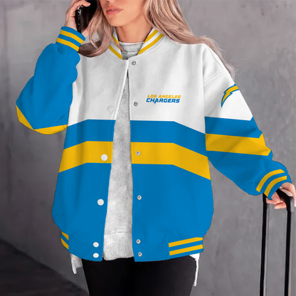 [SPECIAL OFFER] NEW CUSTOMIZED NFL09 LAC LOS ANGELES CHARGERS SATIN VARSITY & BASEBALL JACKET