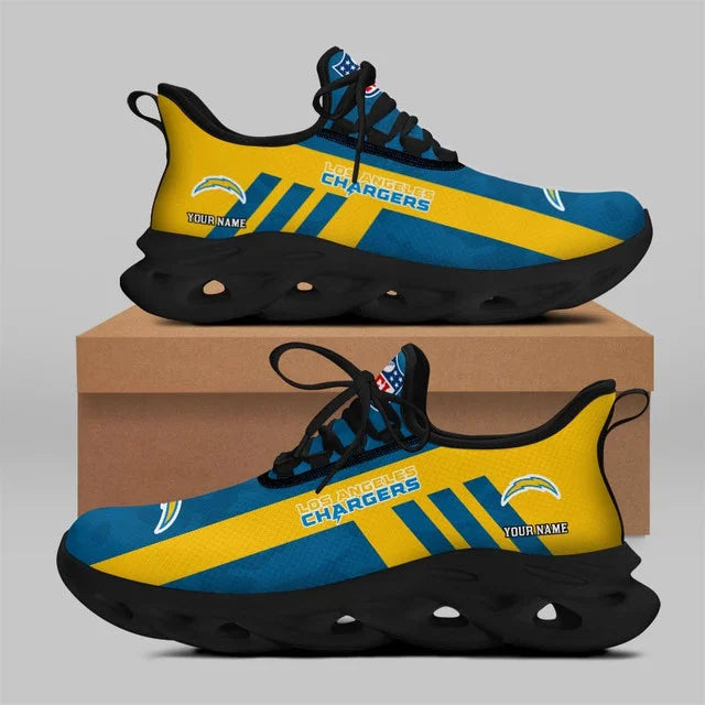 LIMITED EDITION - NEW CUSTOMIZED NFL09 LAC LOS ANGELES CHARGERS UNISEX MAX SOUL SHOES