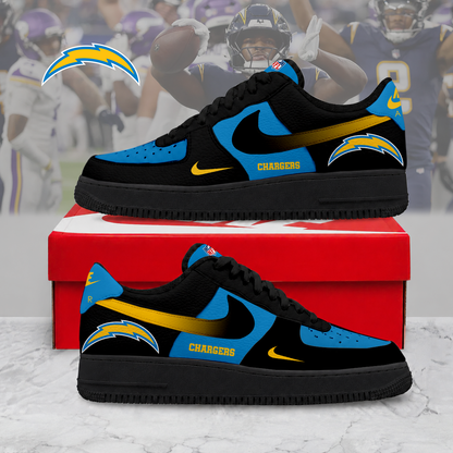 ELITE EDITION - NEW CUSTOMIZED NFL09 LAC LOS ANGELES CHARGERS AF1 SNEAKERS