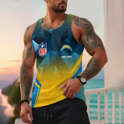 LIMITED EDITION - NEW CUSTOMIZED NFL09 LA CHARGERS UNISEX TANK TOP