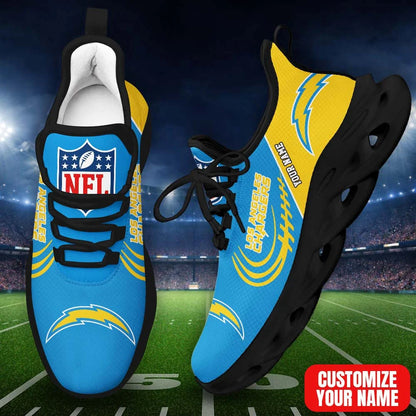 LIMITED EDITION - NEW CUSTOMIZED NFL09 LAC LA CHARGERS PREMIUM CLUNKY SNEAKERS