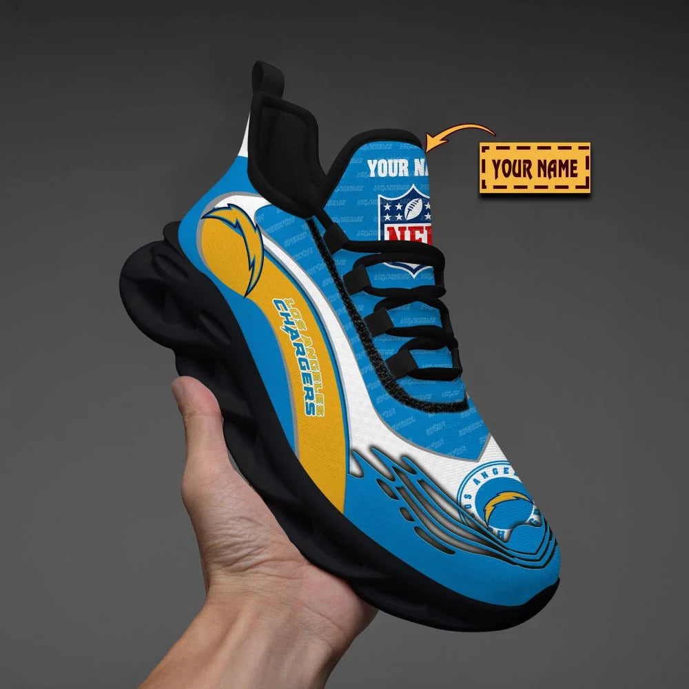 LIMITED EDITION - NEW CUSTOMIZED NFL09 LAC LOS ANGELES CHARGERS UNISEX MAX SOUL SHOES