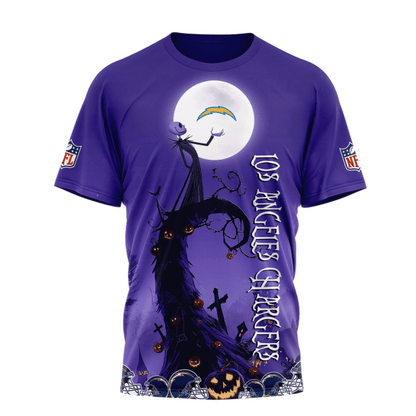 [SPECIAL OFFER] NEW CUSTOMIZED NFL09 LAC LOS ANGELES CHARGERS HALLOWEEN THE NIGHTMARE APPAREL
