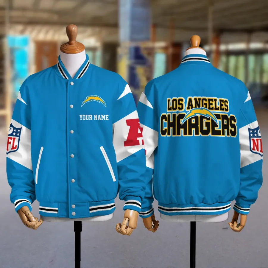 [HOT DEAL] NEW CUSTOMIZED NFL09 LAC LOS ANGELES CHARGERS SATIN VARSITY & BASEBALL JACKET