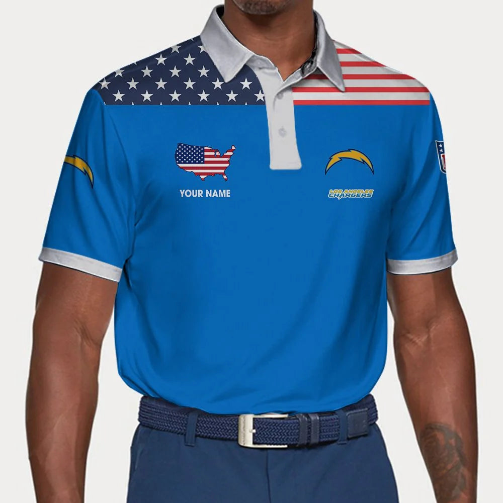 LIMITED EDITION - NEW CUSTOMIZED NFL09 LAC LOS ANGELES CHARGERS POLO SHIRT