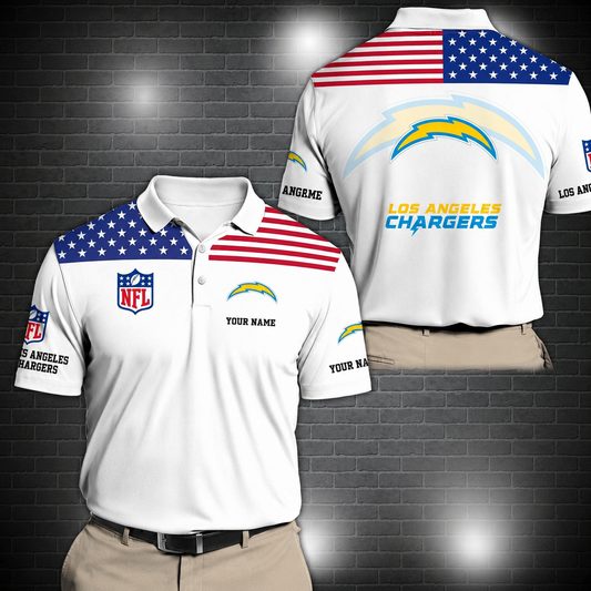LIMITED EDITION - NEW CUSTOMIZED NFL09 LAC LOS ANGELES CHARGERS POLO SHIRT