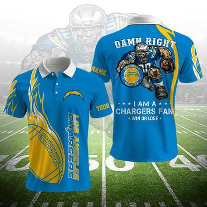 LIMITED EDITION - NEW CUSTOMIZED NFL09 LAC LOS ANGELES CHARGERS UNISEX T-SHIRT, POLO, HOODIE & JACKETS