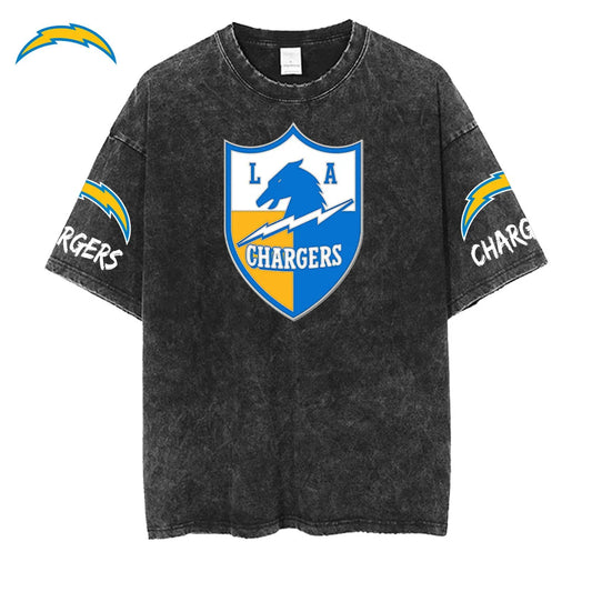 [SPECIAL OFFER] NEW CUSTOMIZED NFL09 LAC LOS ANGELES CHARGERS MULTICOLOR WASHED TEE