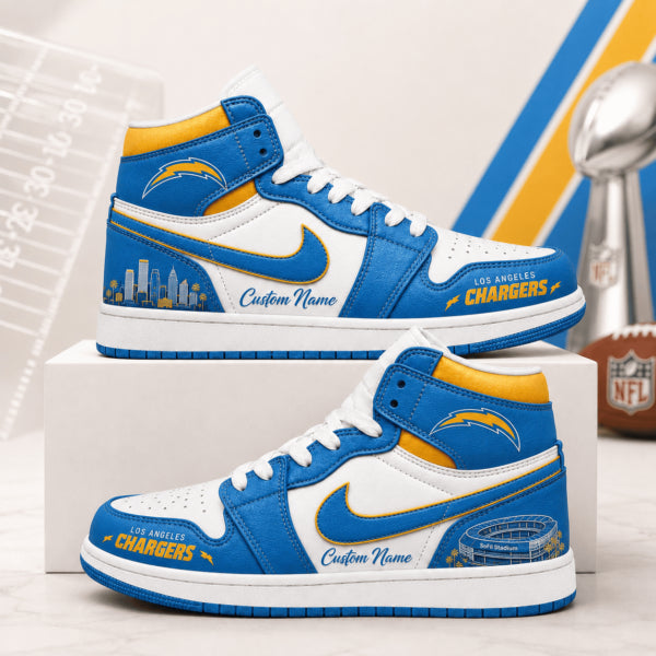 [SPECIAL OFFER] NEW CUSTOMIZED NFL09 LAC LOS ANGELES CHARGERS AIR JORDAN 1