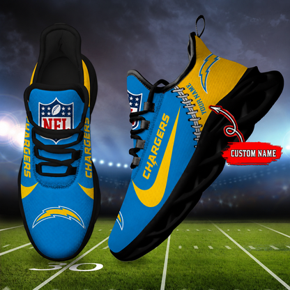 LIMITED EDITION - NEW CUSTOMIZED NFL09 LAC LOS ANGELES CHARGERS UNISEX MAX SOUL SHOES