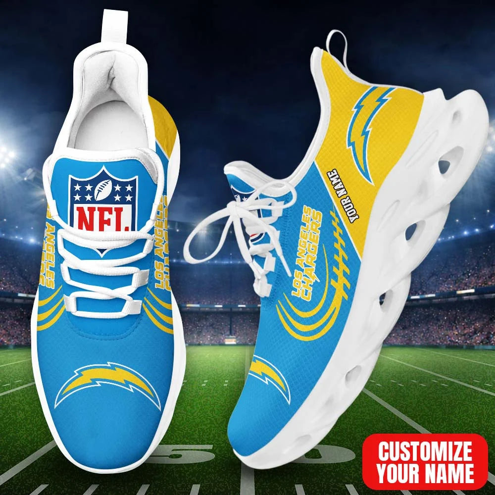 LIMITED EDITION - NEW CUSTOMIZED NFL09 LAC LA CHARGERS PREMIUM CLUNKY SNEAKERS
