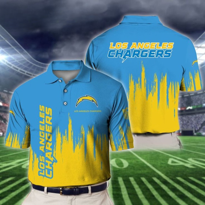 LIMITED EDITION - NEW CUSTOMIZED NFL09 LAC LOS ANGELES CHARGERS POLO SHIRT