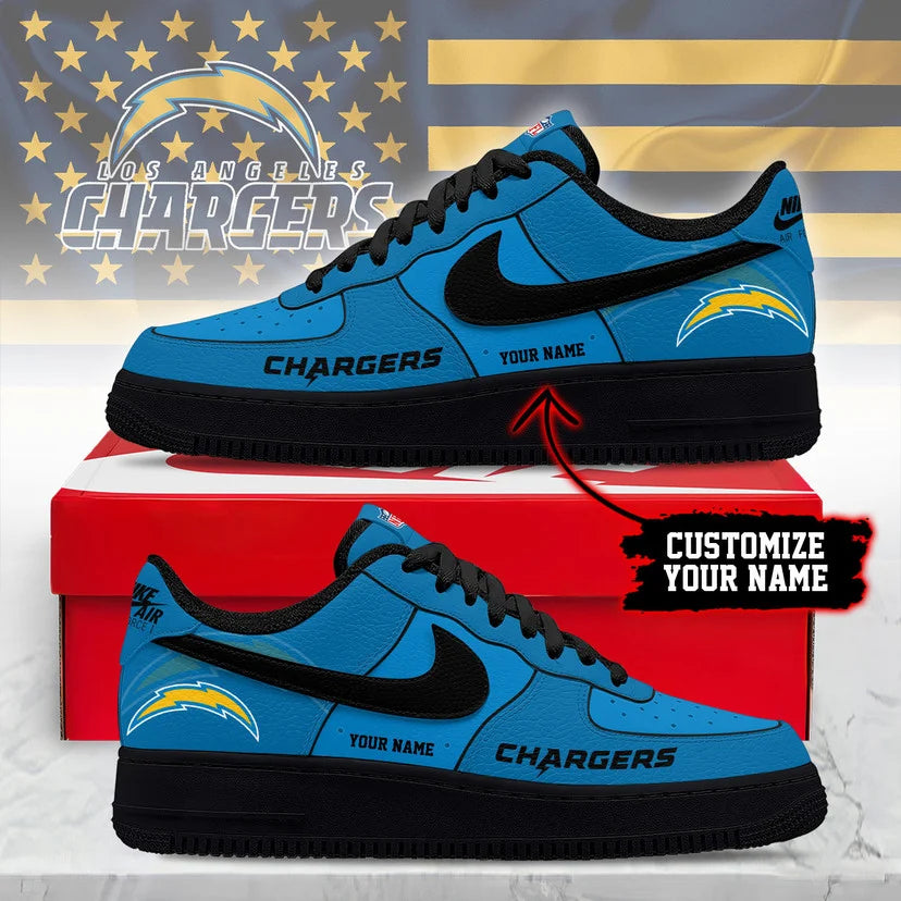 LIMITED EDITION - NEW CUSTOMIZED NFL09 LAC LA CHARGERS AF1 SNEAKERS