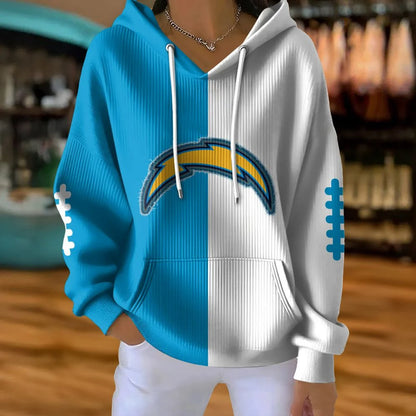 LIMITED EDITION - NEW CUSTOMIZED NFL09 LAC LOS ANGELES CHARGERS RIBBED HOODIE & SWEATSHIRT