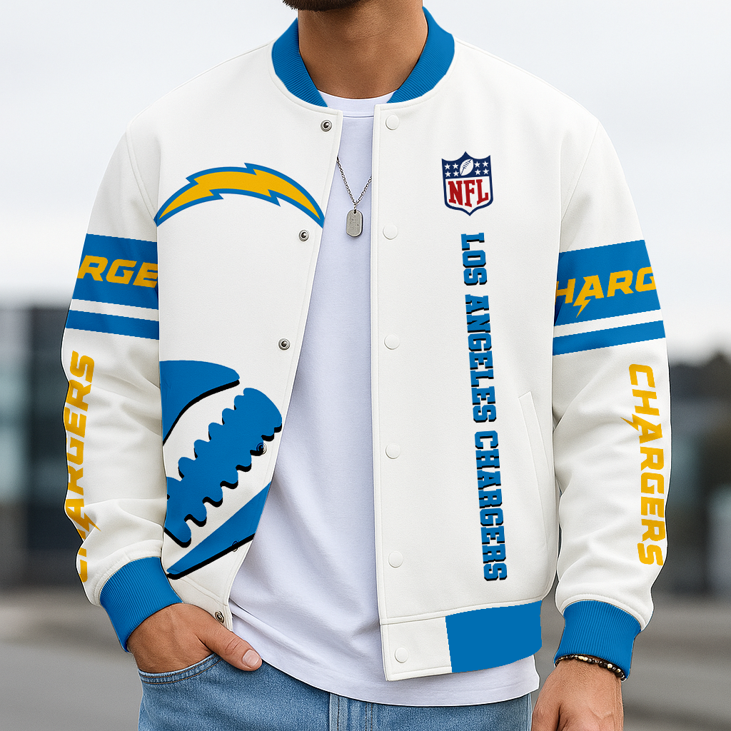 LIMITED EDITION - NEW CUSTOMIZED NFL09 LAC LOS ANGELES CHARGERS BASEBALL JACKET
