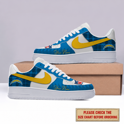 LIMITED EDITION - NEW CUSTOMIZED NFL09 LAC LOS ANGELES CHARGERS AF1 SHOES