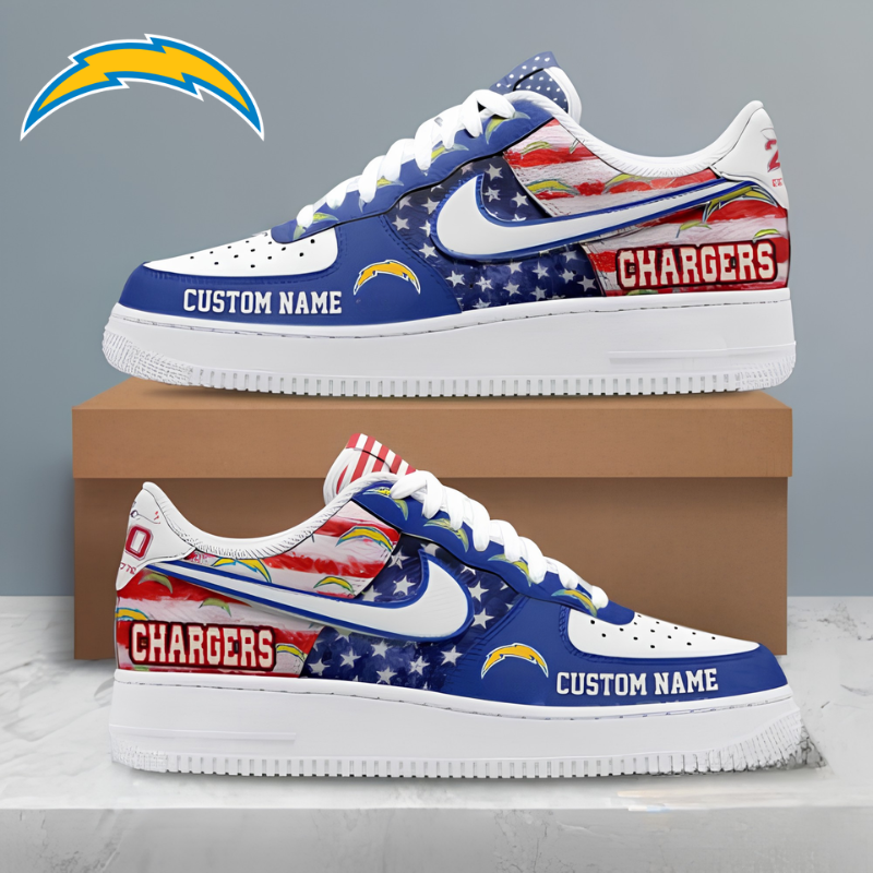 [SPECIAL OFFER] NEW CUSTOMIZED NFL09 LAC LOS ANGELES CHARGERS AF1 SHOES