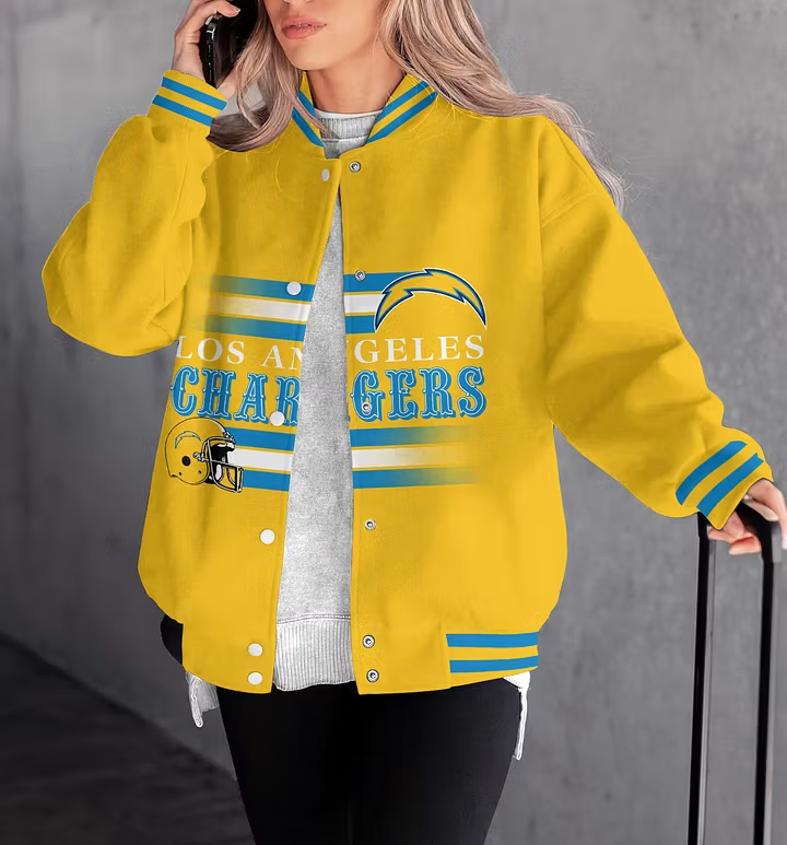 LIMITED EDITION - NEW CUSTOMIZED NFL09 LAC LOS ANGELES CHARGERS SATIN VARSITY & BASEBALL JACKET