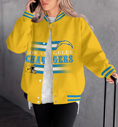 LIMITED EDITION - NEW CUSTOMIZED NFL09 LAC LOS ANGELES CHARGERS SATIN VARSITY & BASEBALL JACKET