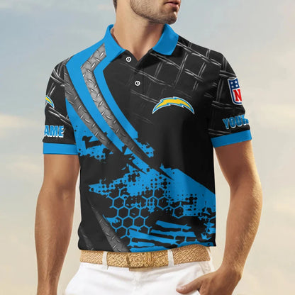 LIMITED EDITION - NEW CUSTOMIZED NFL09 LAC LOS ANGELES CHARGERS POLO SHIRT
