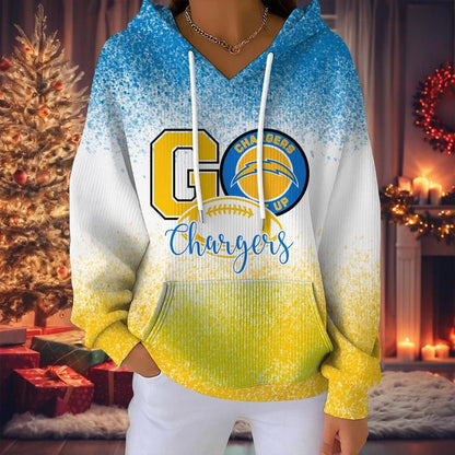 LIMITED EDITION - NEW CUSTOMIZED NFL09 LAC LOS ANGELES CHARGERS RIBBED HOODIE & SWEATSHIRT