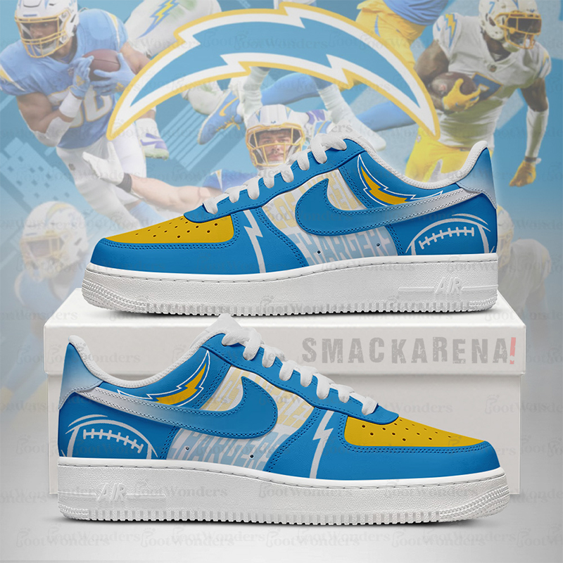 LIMITED EDITION - NEW CUSTOMIZED NFL09 LAC LA CHARGERS AF1 SNEAKERS