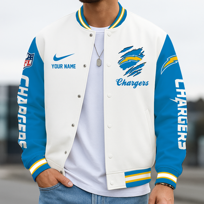 LIMITED EDITION - NEW CUSTOMIZED NFL09 LAC LOS ANGELES CHARGERS BASEBALL JACKET