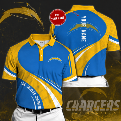 LIMITED EDITION - NEW CUSTOMIZED NFL09 LAC LOS ANGELES CHARGERS POLO SHIRT
