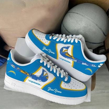 LIMITED EDITION - NEW CUSTOMIZED NFL09 LAC LOS ANGELES CHARGERS AF1 SNEAKERS