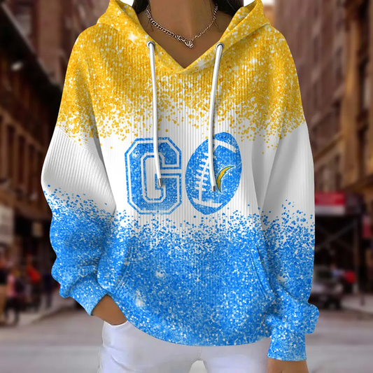 [SPECIAL OFFER] NEW CUSTOMIZED NFL09 LAC LOS ANGELES CHARGERS RIBBED HOODIE & SWEATSHIRT