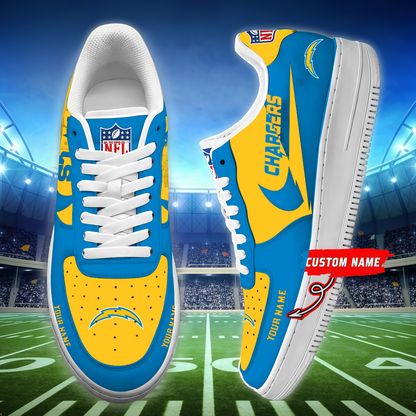 [SPECIAL OFFER] NEW CUSTOMIZED NFL09 LAC LOS ANGELES CHARGERS AF1 SNEAKERS