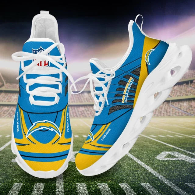 LIMITED EDITION - NEW CUSTOMIZED NFL09 LAC LOS ANGELES CHARGERS UNISEX MAX SOUL SHOES
