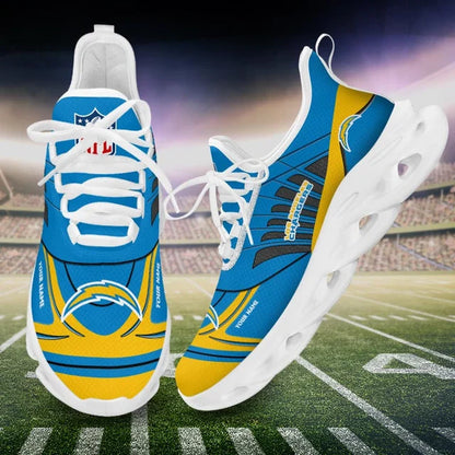 LIMITED EDITION - NEW CUSTOMIZED NFL09 LAC LOS ANGELES CHARGERS UNISEX MAX SOUL SHOES