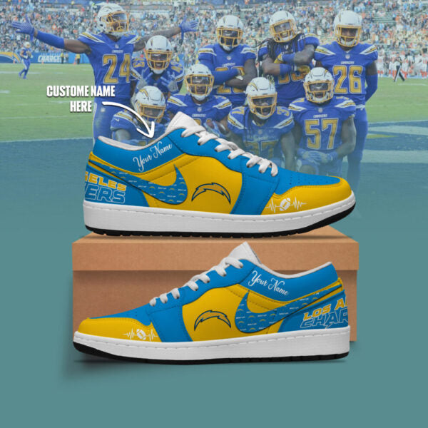 [SPECIAL OFFER] NEW CUSTOMIZED NFL09 LAC LOS ANGELES CHARGERS AIR JORDAN LOW SHOES