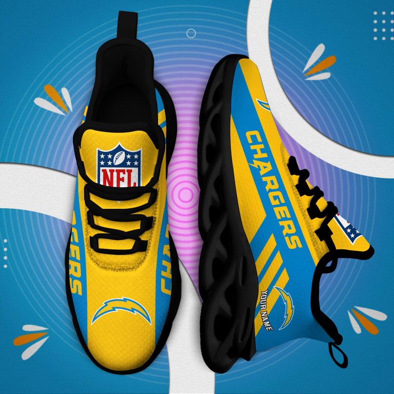 LIMITED EDITION - NEW CUSTOMIZED NFL09 LAC LOS ANGELES CHARGERS UNISEX MAX SOUL SHOES