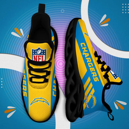 LIMITED EDITION - NEW CUSTOMIZED NFL09 LAC LOS ANGELES CHARGERS UNISEX MAX SOUL SHOES