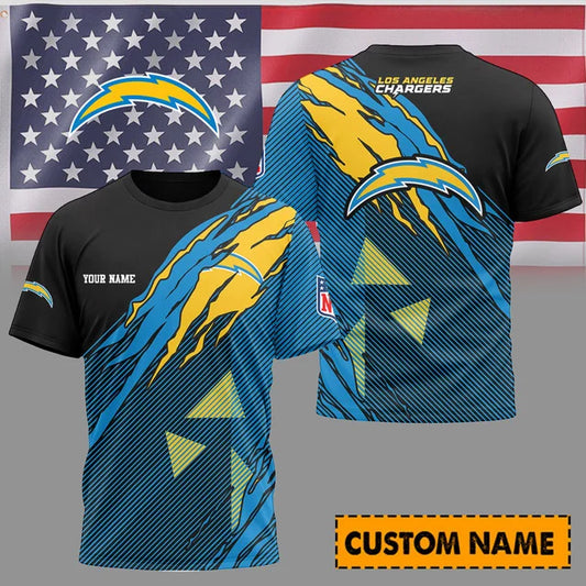 LIMITED EDITION - NEW CUSTOMIZED NFL09 LA CHARGERS UNISEX T-SHIRT & POLO