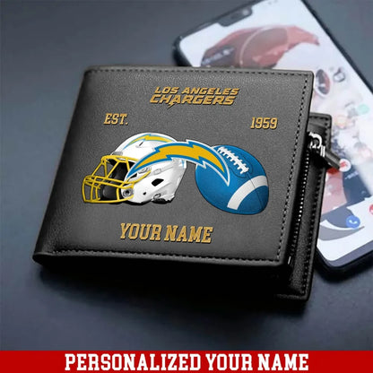 LIMITED EDITION - NEW CUSTOMIZED NFL09 LAC LOS ANGELES CHARGERS LEATHER WALLET