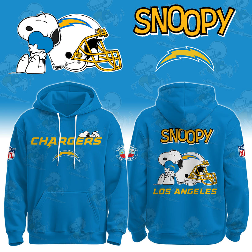 LIMITED EDITION - NEW CUSTOMIZED NFL09 LAC LOS ANGELES CHARGERS & SNOOPY UNISEX T-SHIRT, POLO, HOODIE & JACKETS
