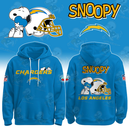 LIMITED EDITION - NEW CUSTOMIZED NFL09 LAC LOS ANGELES CHARGERS & SNOOPY UNISEX T-SHIRT, POLO, HOODIE & JACKETS
